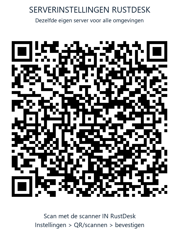 QR-code met publieke RemoteFix-serverinstellingen